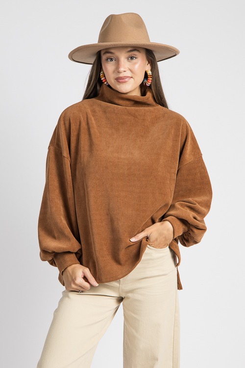 Corded Mock Neck Top, Camel - 4K7A5475- (6).jpg